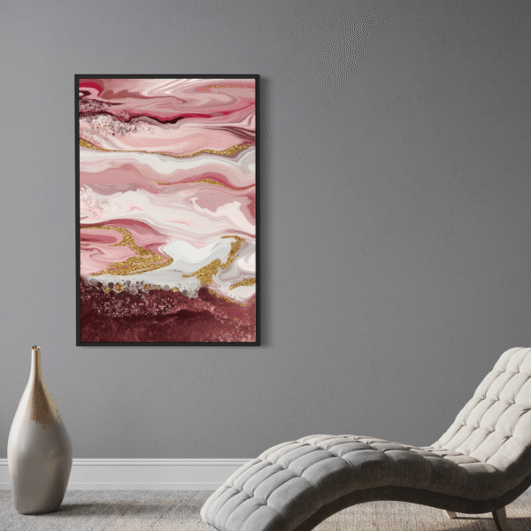 Magenta Acrylic Pouring-Inspired Art – Digital Artwork Created in Procreate | Free shipping Australia and New Zealand wide