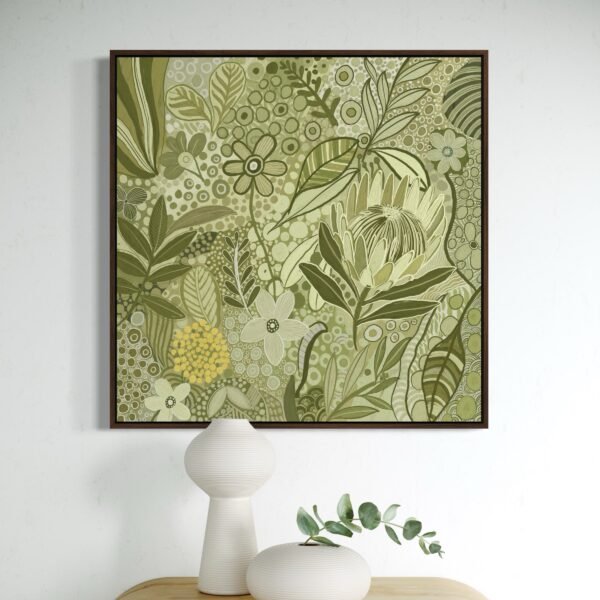 Green floral contemporary artwork prints - Modern Beautiful wall art prints - Free Shipping Australia wide